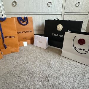 CHANEL Black and White Large Shopping Bag with Camellia Accent